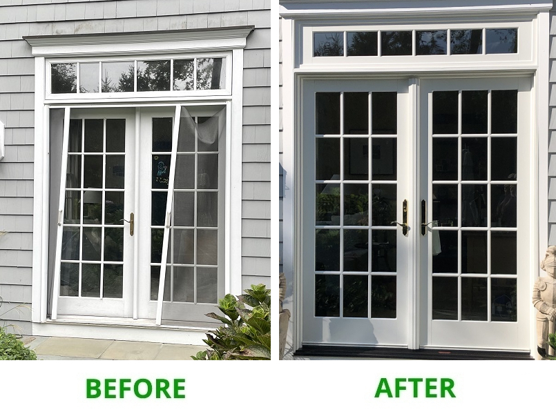 Look at the transforation from the old door to the new. 